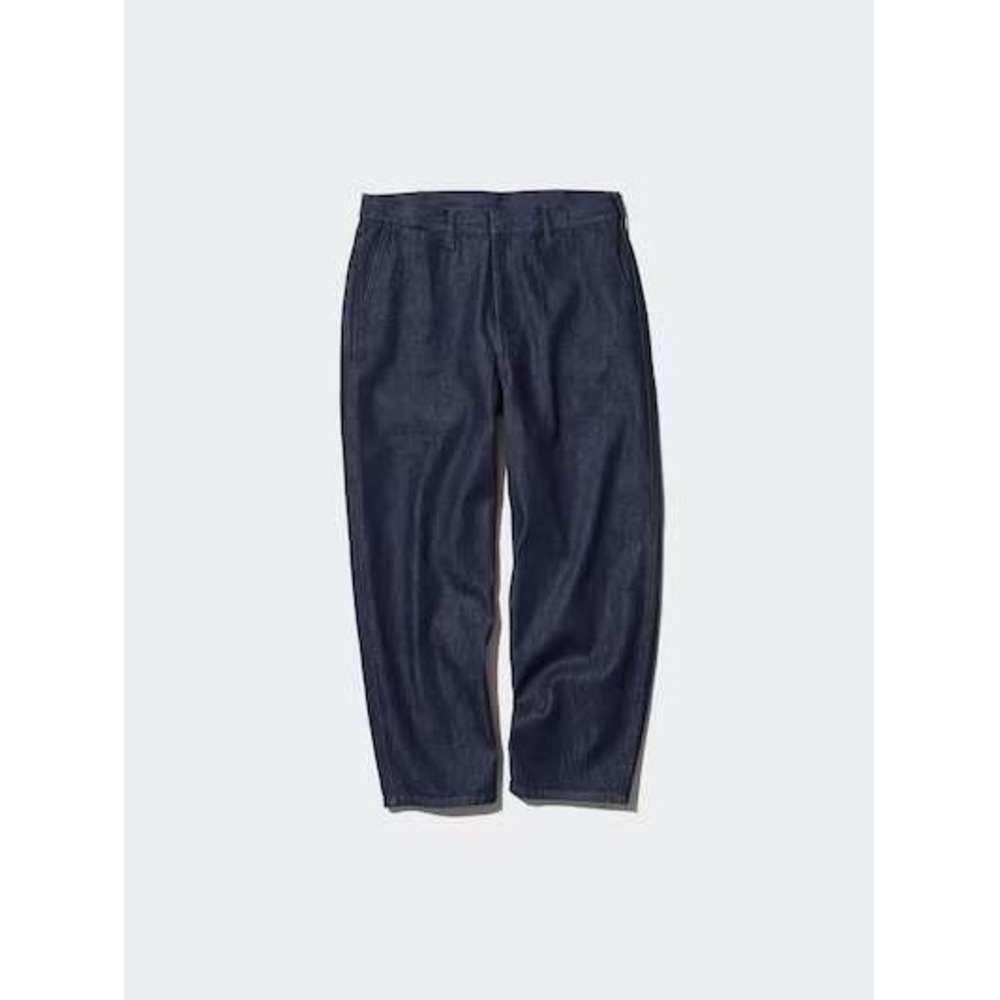 Uniqlo U Wide Tapered Jeans 67 Blue Mens Size 34 New With Tags